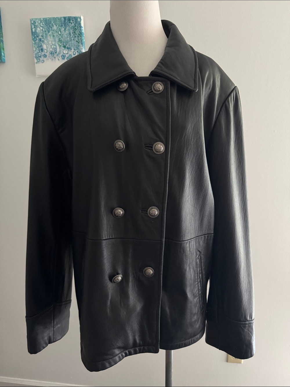 Vintage Jacqueline Ferrar Classic Black Leather Jacket Women's Large